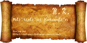 Mátyási Katapán névjegykártya